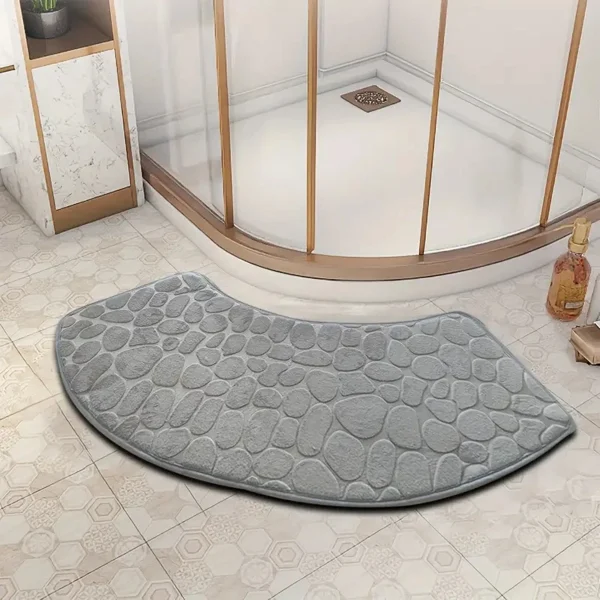 tapis de salle de bain rond galet