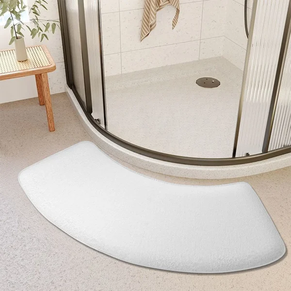 tapis salle de bain rond blanc