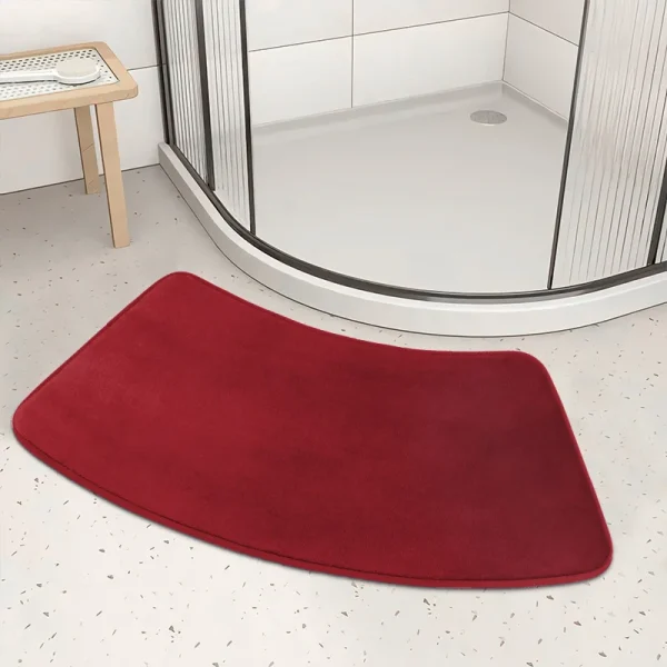 tapis salle de bain rond rouge