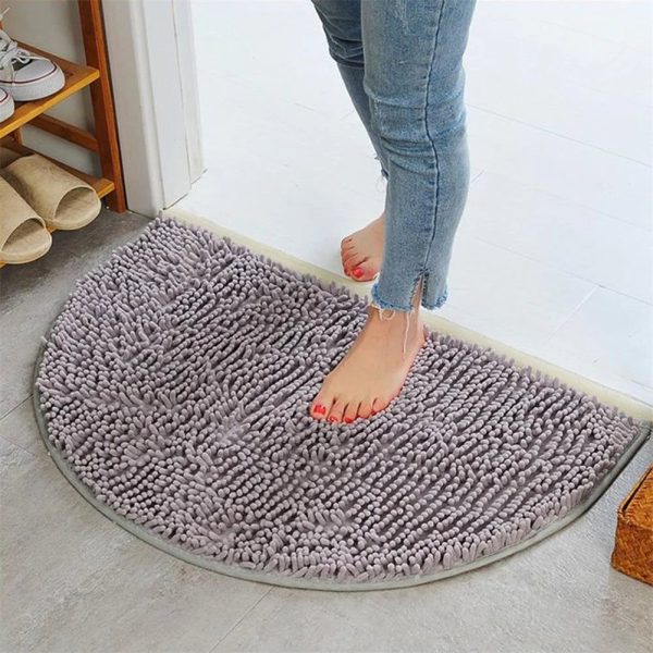 tapis de bain demi lune gris