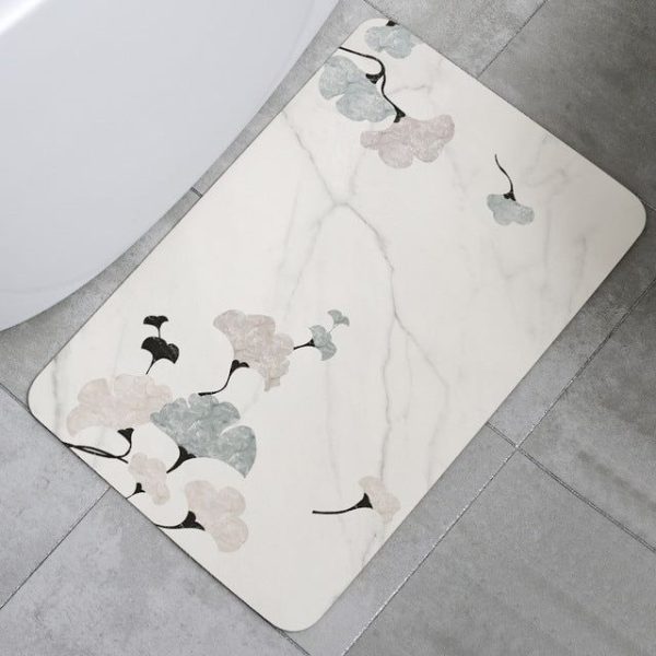 tapis de bain fleuri