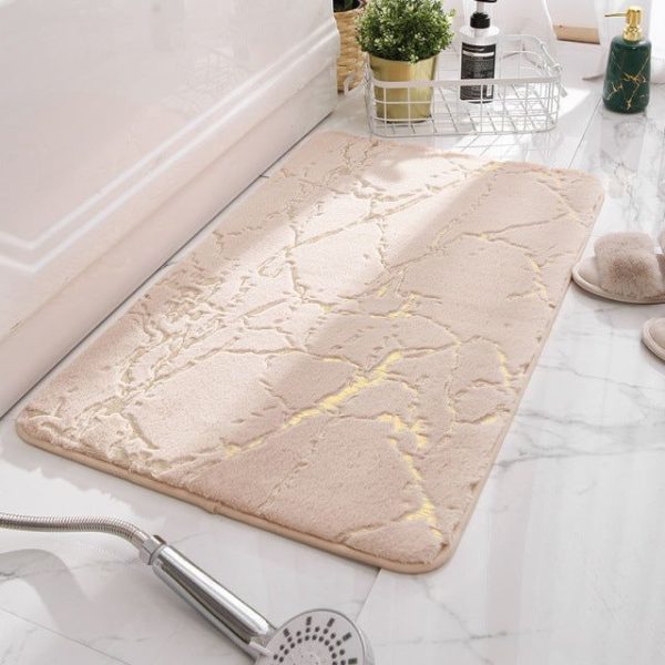 tapis de bain epais beige