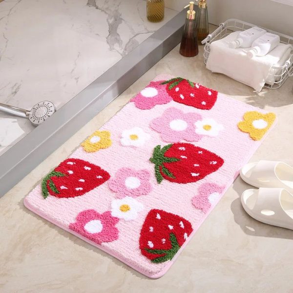 tapis de bain fraise