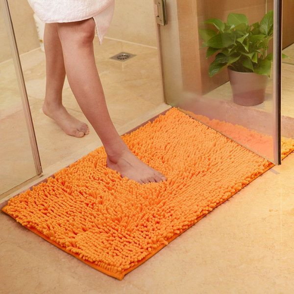 Tapis de bain chenille orange
