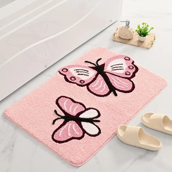 tapis de bain papillon